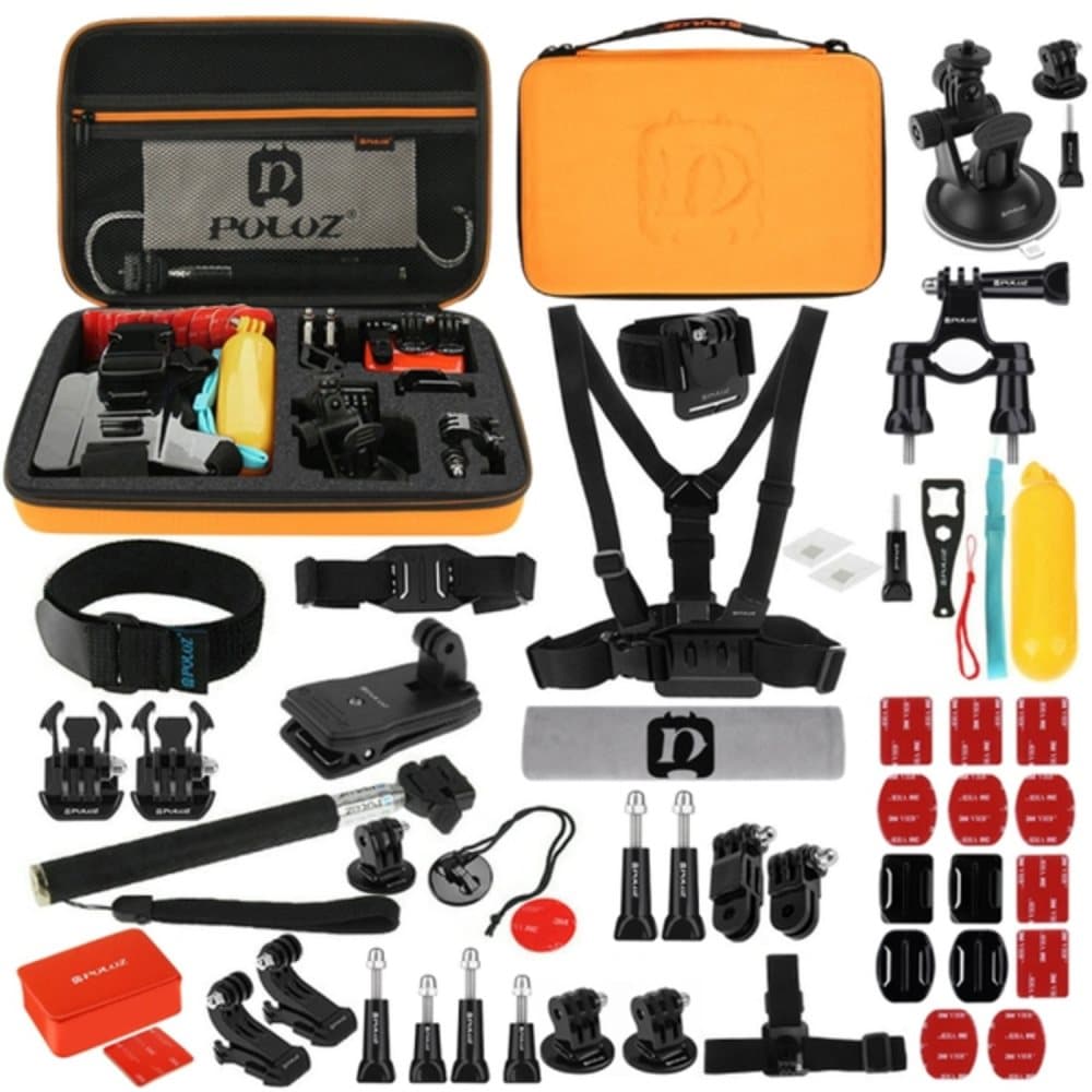 GoPro Kit / Combokit med 53 Tillbehör - (Orange)