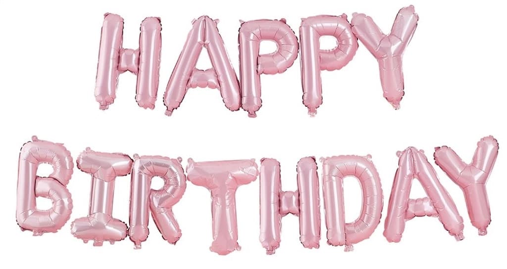Ballonger Happy Birthday, 40cm, Rosa
