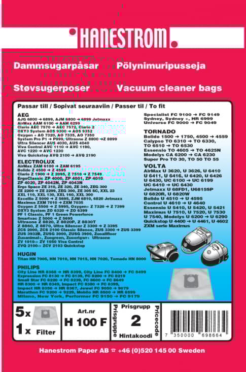 Dammsugarpåsar Electrolux UltraSilencer Green