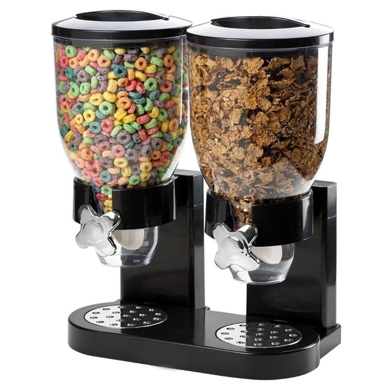 Müsli/Fling Dispenser Dubbel - Svart