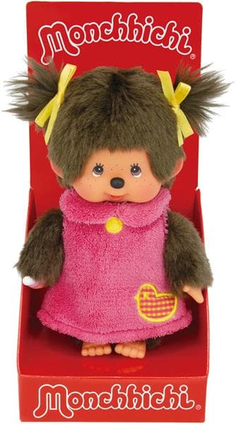 Monchhichi Fluffy Applique One Piece Girl Pink 20 cm