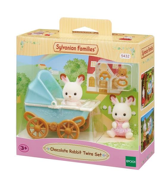 Epoch Sylvanian Families Chocolate Rabbit Twins Set (Pram) NEW
