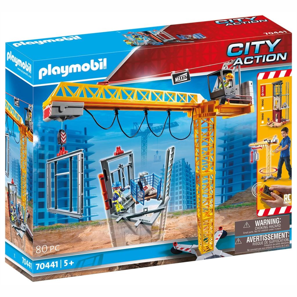 PLAYMOBIL City Action - Radiostyrd byggkran med byggdel