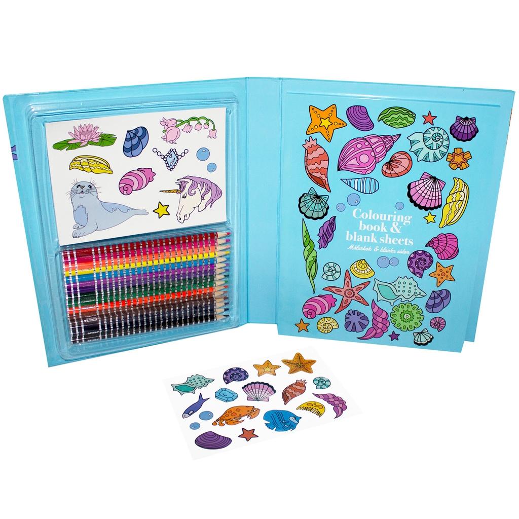 SENSE Målarbox med pennor och stickers