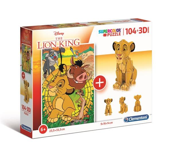 Clementoni 104 pcs Puzzles Kids + 3D Model Lion King