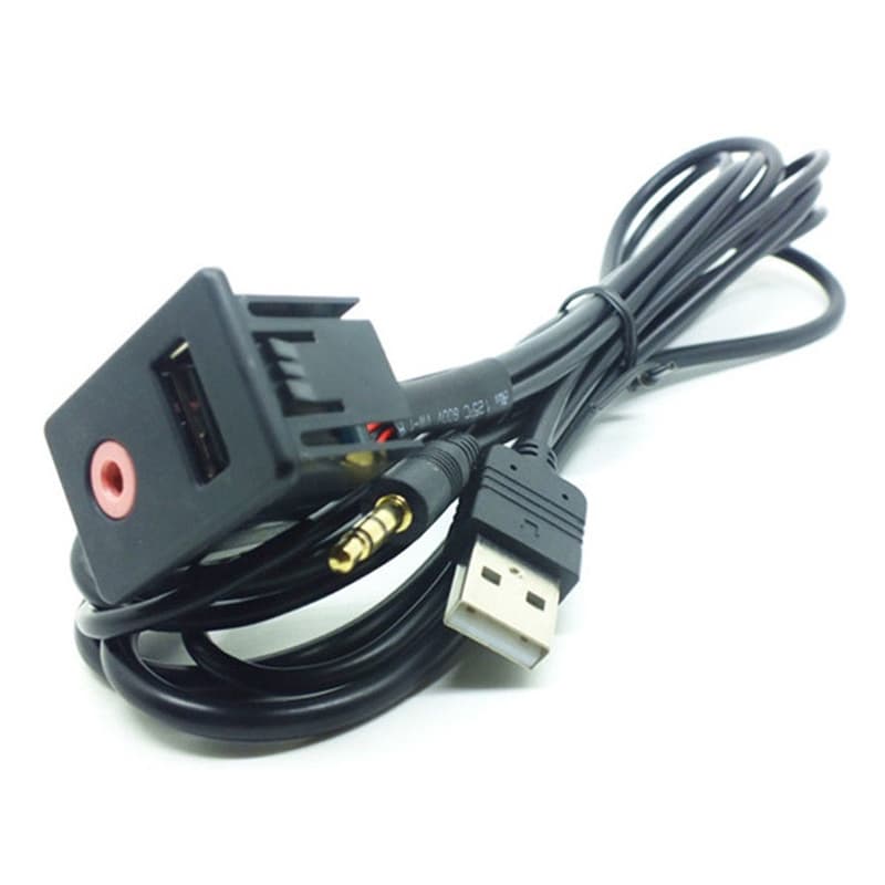Förlängningskabel med USB och Aux, 1,5m