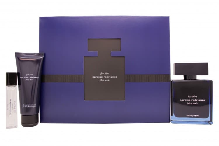 Narciso Rodriguez Bleu Noir Gavesæt 100ml EDP + 10ml EDP + 75ml Shower Gel