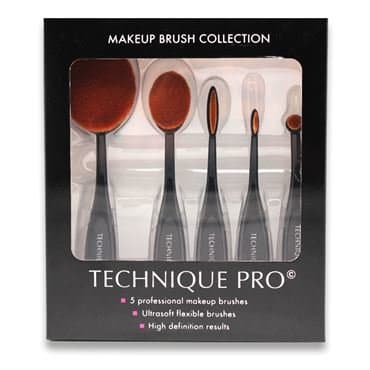 Technique PRO Meikkiharjasetti - 5 osaa (Oval Brushes)