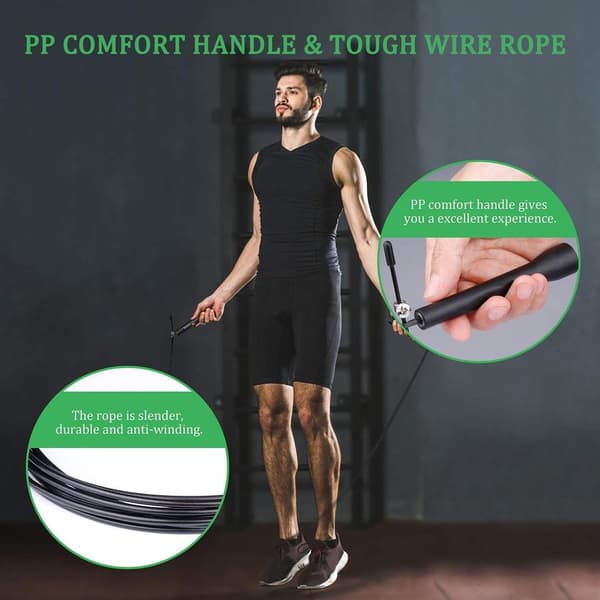PRO Hopprep / Speedrope för crossfit, träning och fitness, svart