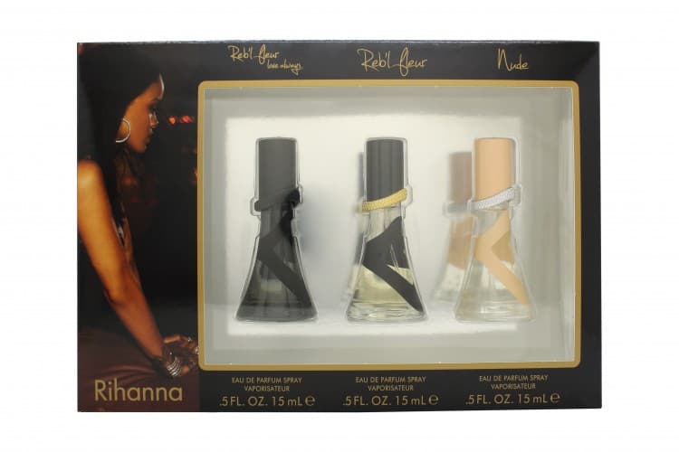Rihanna Fragrance Gavesett 15ml Reb'l Fleur Love Always EDP + 15ml Reb'l Fleur EDP + 15ml Nude EDP