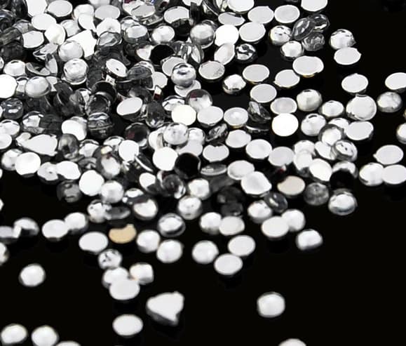 Rhinestone silver 1,5mm - Nageldekorationer