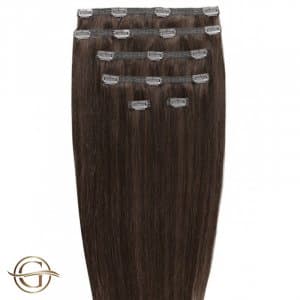 GOLD24 Clip-on Hair Extensions #4 Brun 60 cm - 7 delar