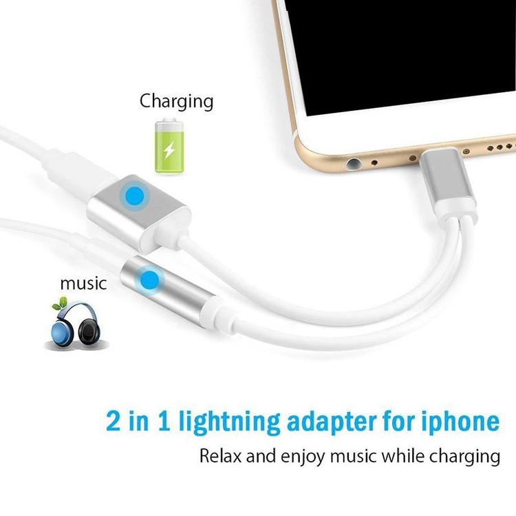 Lightning till 3,5 mm ljud-adapter och laddning