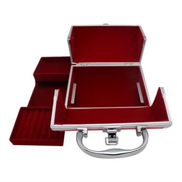 AVERY® Sminkväska / Smyckeskrin Aluminium - Rosa