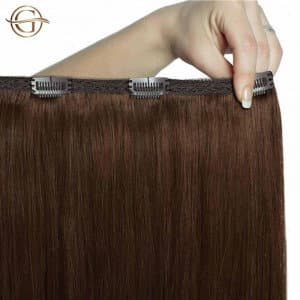 GOLD24 Clip-on Hair Extensions #4 Brun 60 cm - 7 delar