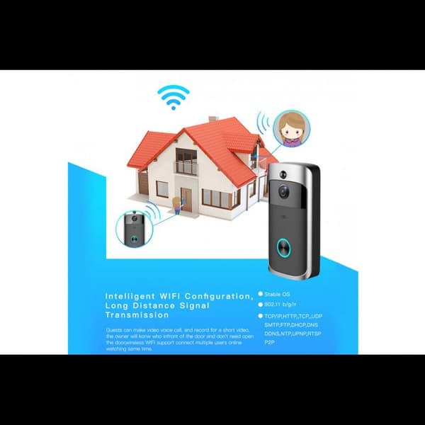 Trådlös dörrklocka w. Kamera och Wifi
