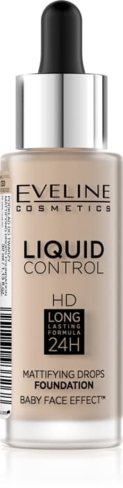 Eveline Liquid Control Foundation With Dropper, Sand Beige 030