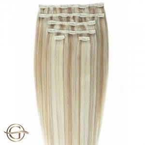 GOLD24 Clip-on Hair Extensions #27/613 Blondemix 60cm - 7 dele