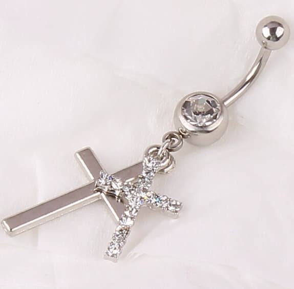 Navlepiercing dobbeltkors