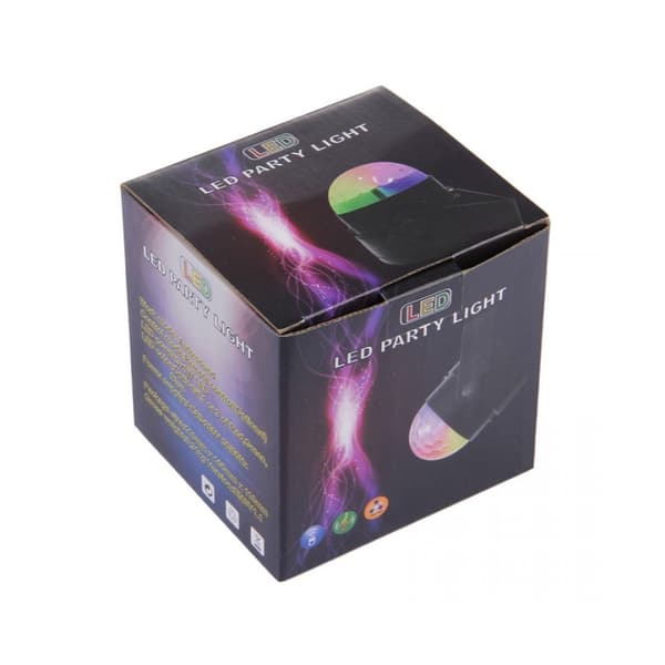 Diskolyskugle med roterende RGB lys + fjernbetjening (LED Party Light)