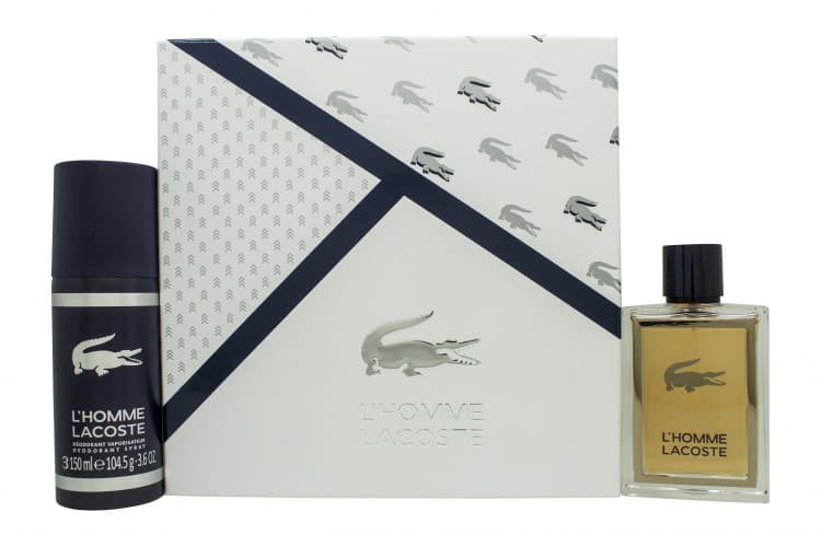 Lacoste L`Homme Gavesæt 100ml EDT + 150ml Deodorant Spray