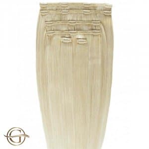 GOLD24 Clip-on Hair Extensions #613 Blond 50cm - 7 dele