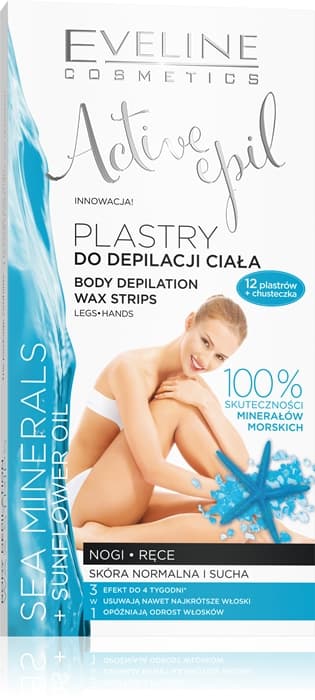 Eveline Active Epil Body Depilation Wax Strips Sea Minerals