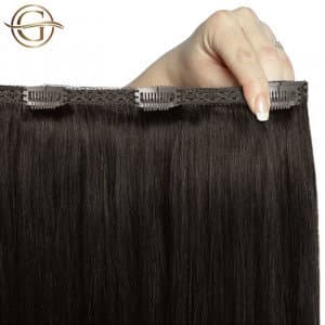 GOLD24 Clip-on Hair Extensions #2 Mørkebrun 60cm - 7 dele