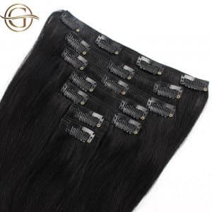 Gold24 Clip-on Hair Extensions #1 60cm Musta  - 7 osaa