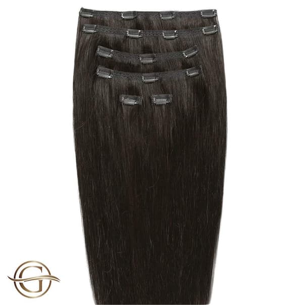 GOLD24 Clip-on Hair Extensions #2 Tummanruskea 50cm - 7 osaa