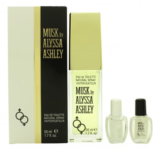 Alyssa Ashley Musk Gavesæt 50ml EDT + 5ml Musk Perfume Oil + 5ml White Musk Perfume Oil