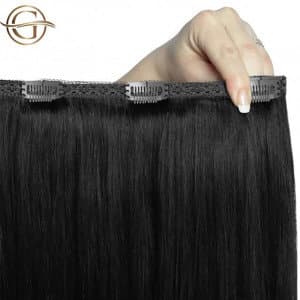 Gold24 Clip-on Hair Extensions #1 60cm Musta  - 7 osaa