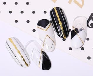2st Nagelstickers stripes nageldekorationer - Rosé silver guld
