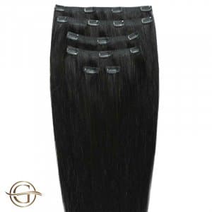 Gold24 Clip-on Hair Extensions #1 60cm Musta  - 7 osaa