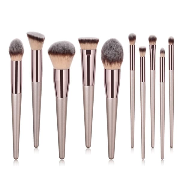10 stk Professionelle makeup børster, makeup sæt - Rosé