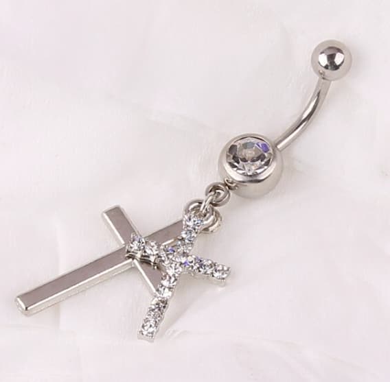 Navlepiercing dobbeltkors