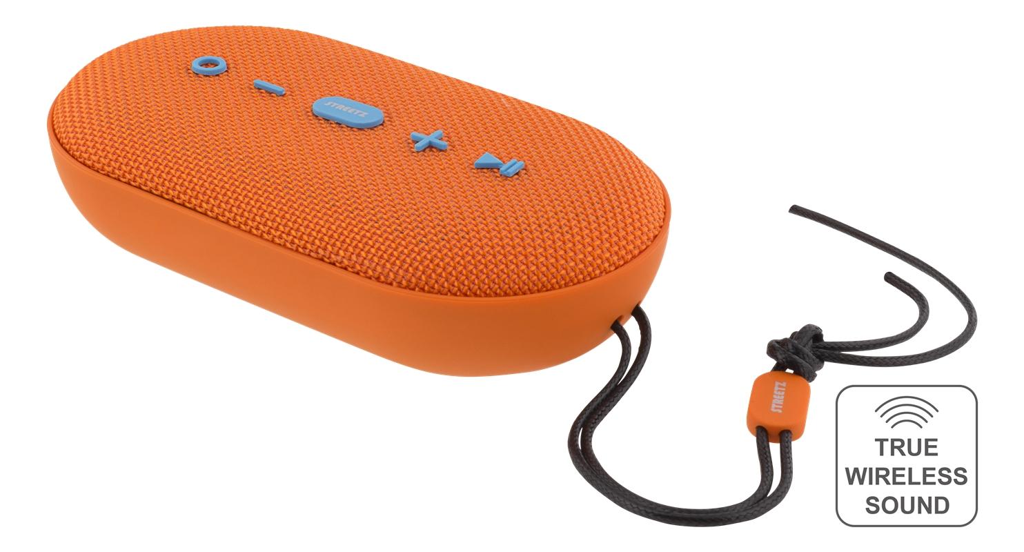 STREETZ vattentålig Bluetooth-högtalare, 2x5W, IPX5, TWS, BT 4.2, oran