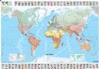 World - Michelin rolledtubed wall map Encapsulated