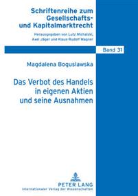 Das Verbot Des Handels in Eigenen Aktien Und Seine Ausnahmen