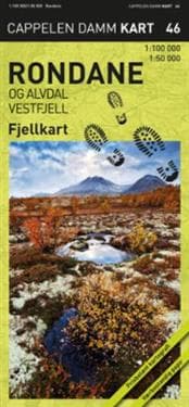 Rondane og Alvdal vestfjell; fjellkart