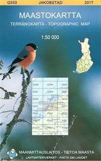 Maastokartta Q333 Jakobstad 1:50 000