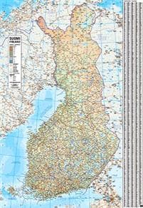 Suomi seinäkartta 1:1 milj. 2018 (83x120 cm)