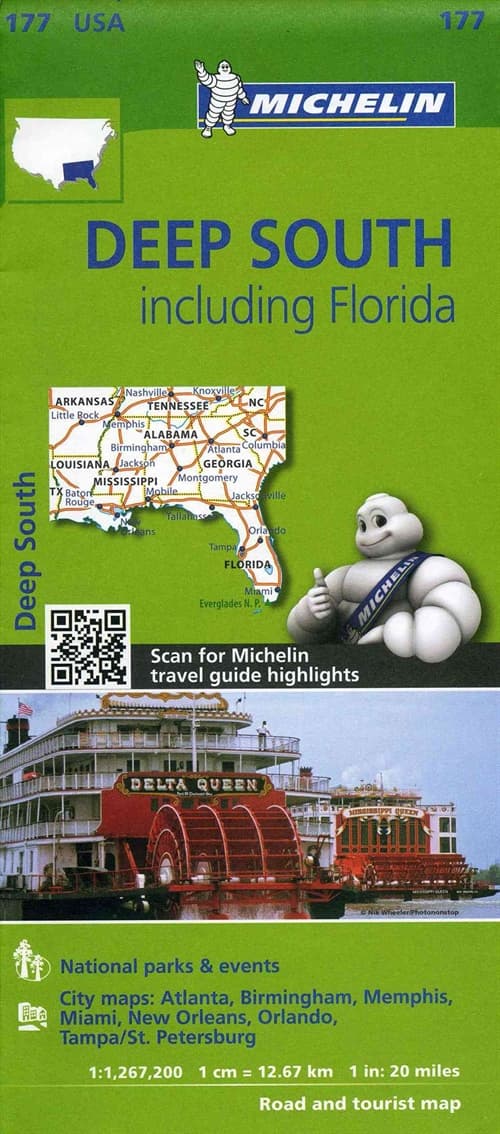 Michelin USA Deep South Including Florida Map 177