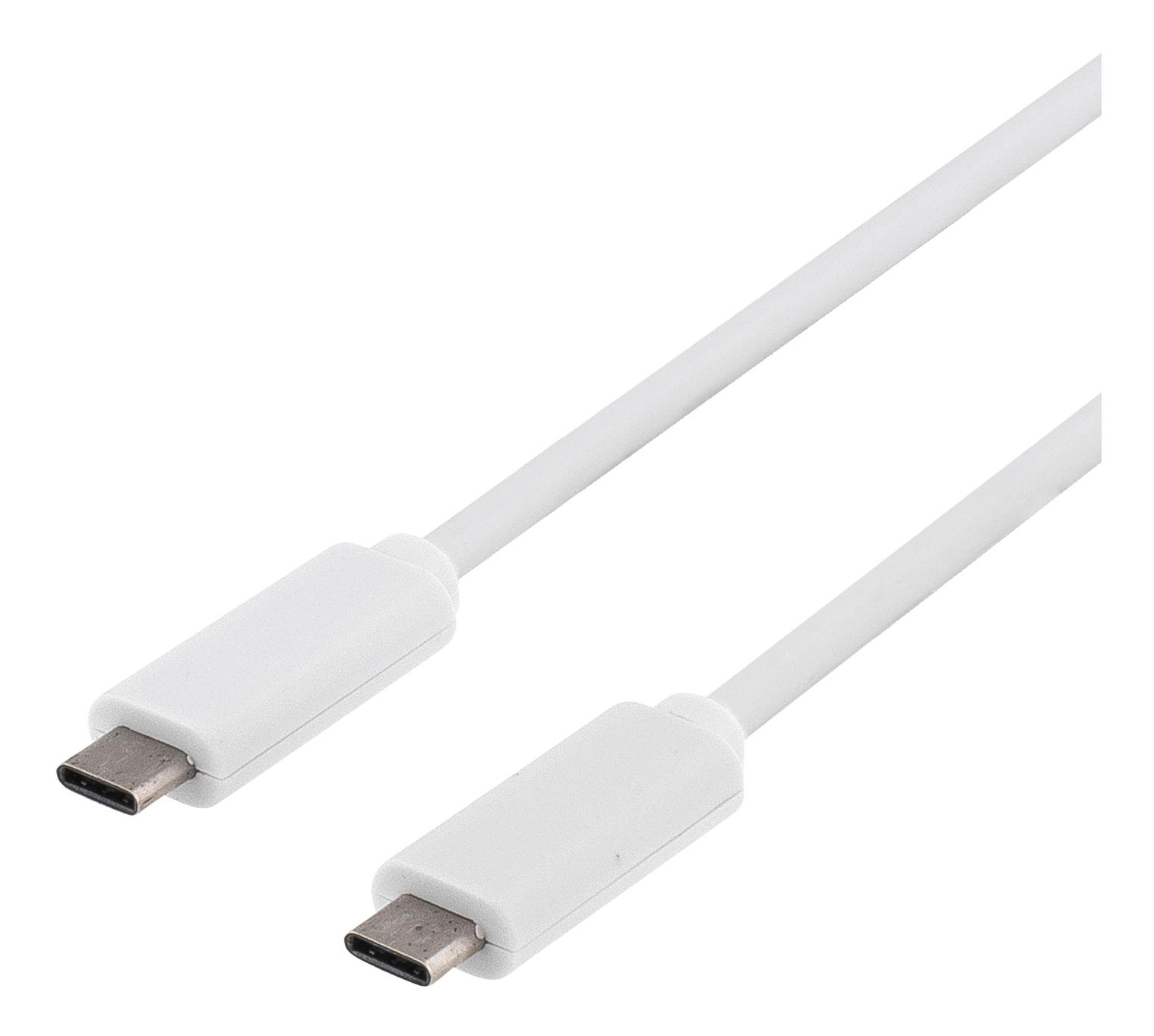 DELTACO USB 3.1 cable, Gen 1, Type C - Type C, 1.5m, white