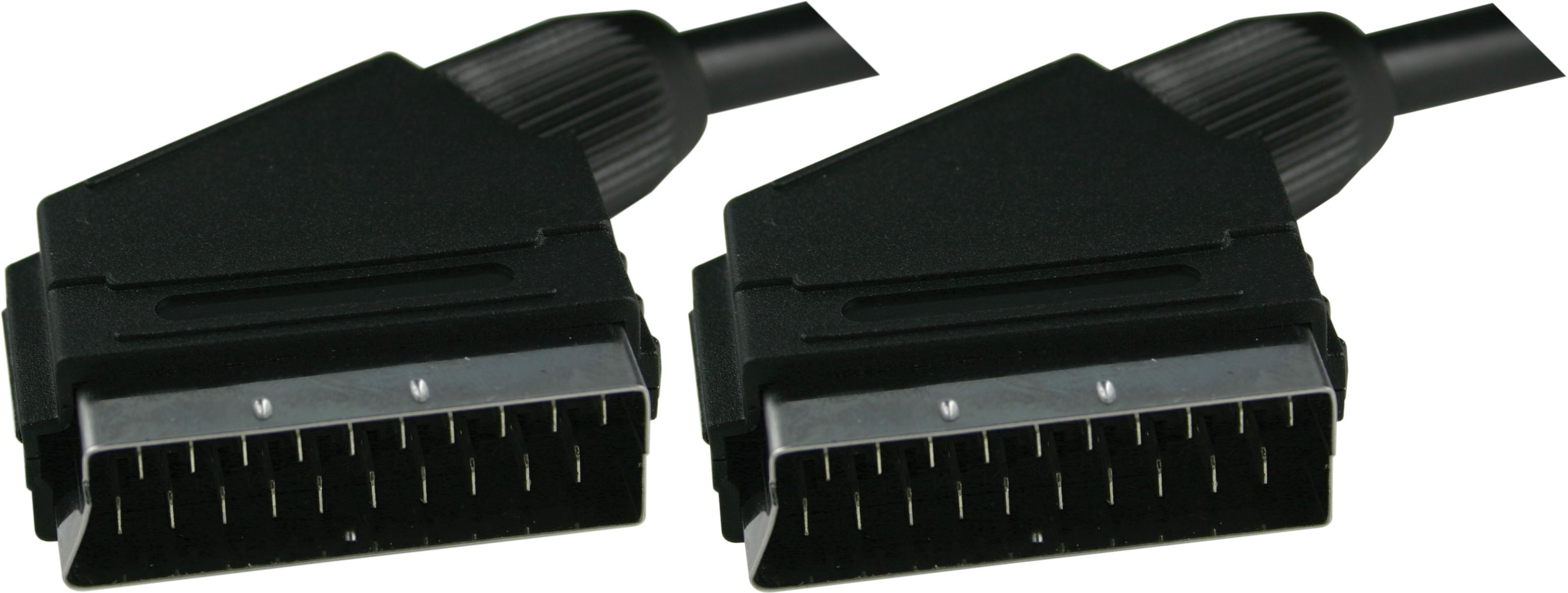 DELTACO SCART-kabel, fuldt tilsluttet, han - han, 2m