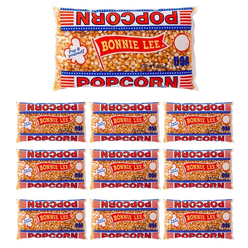 Bonnie Lee Popcorn, Opoppade, 500 g x 10-pack