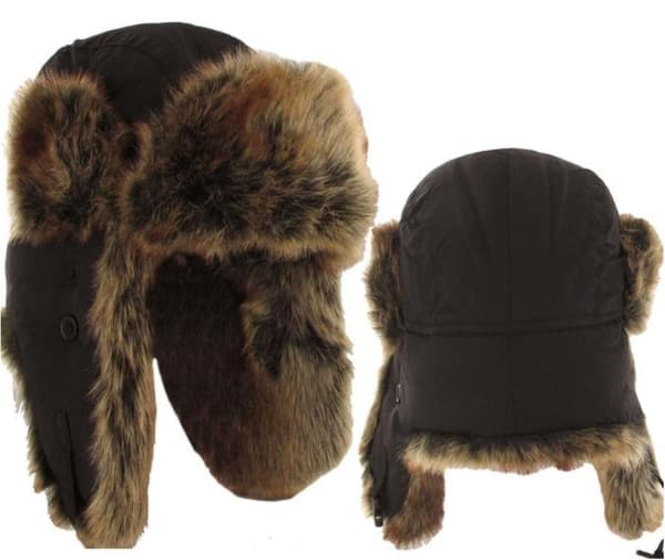 XXL TUNDRA Värmande SUPERMJUK pälsmössa pilotmössa med öronlappar XXL/62cm