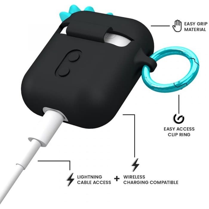 CASE-MATE AIRPODS CREATURE PODS - SPIKE HARMLESS CASE - BLACK