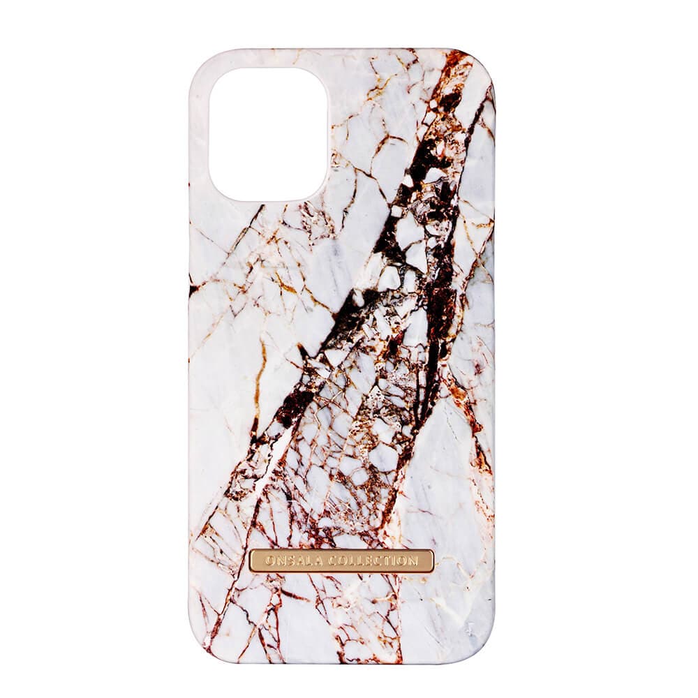 ONSALA COLLECTION Mobildeksel Soft White Rhino Marble iPhone 12 5,4"