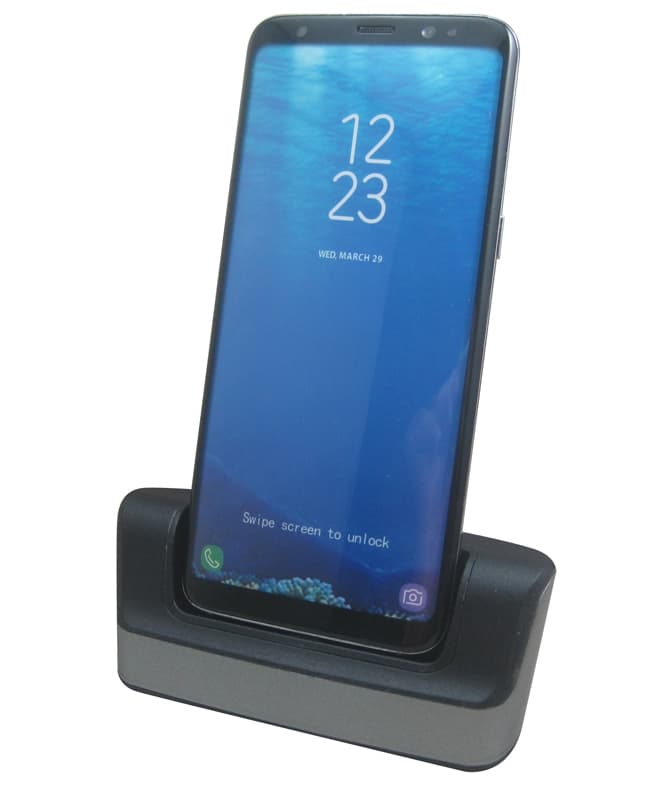 Bordsladdare/Docka till Samsung Galaxy S8 Plus, Silver